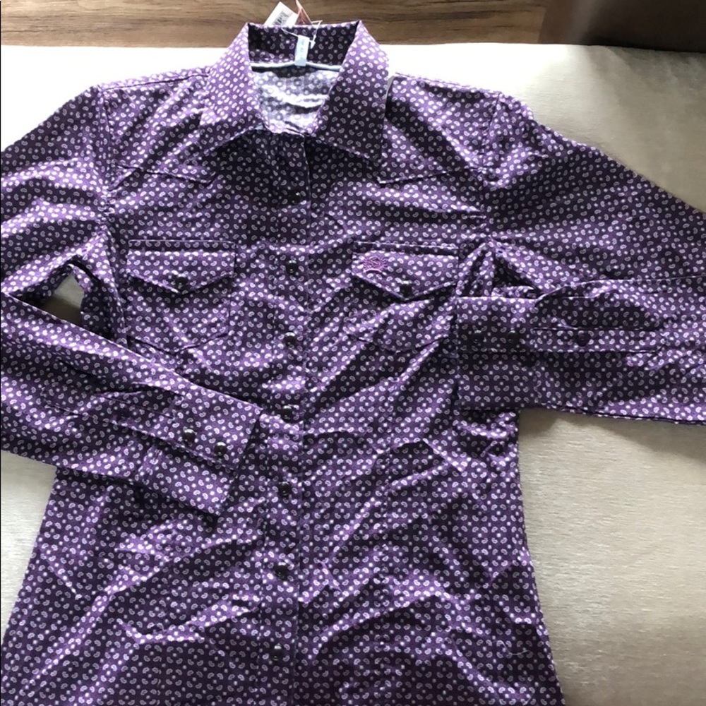 Purple western button up